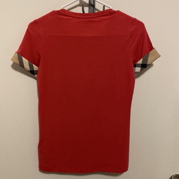 Burberry Brit Long Check Cuff Short Sleeve Tee - Picture 2 of 5